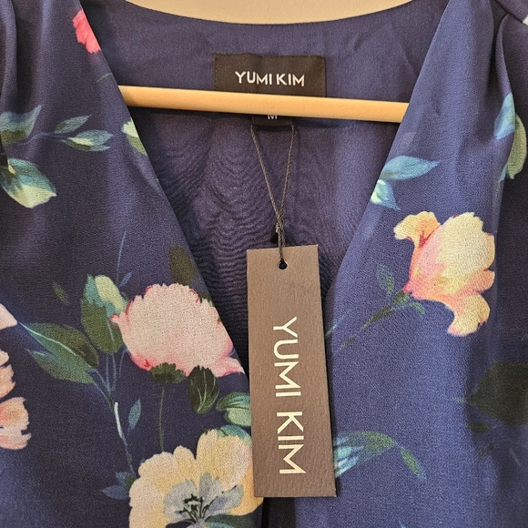 NWT Yumi Kim Chelsea Elastic Waist Plaid Floral Print Short Sleeve Mini Dress M. - Picture 6 of 16